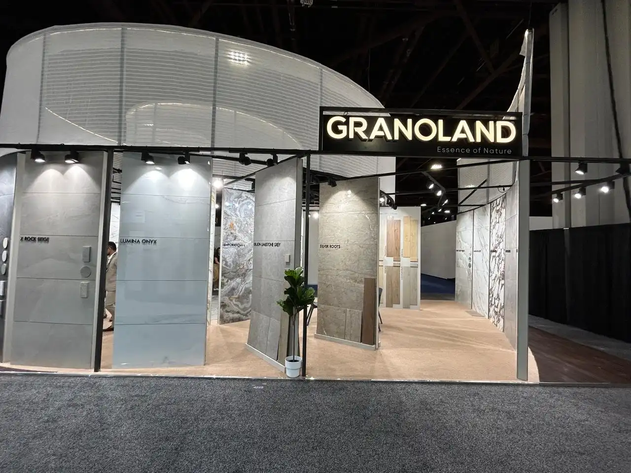 Granoland exhibition booth at Covering 2024 trade show, Granoland custom trade show booth design Covering 2024, branded exhibition stand display Atlanta trade show