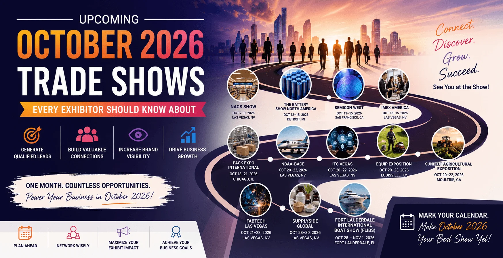 Upcoming trade shows in October 2026 in the USA featuring industry events, networking opportunities, business growth strategies, and exhibitor insights.