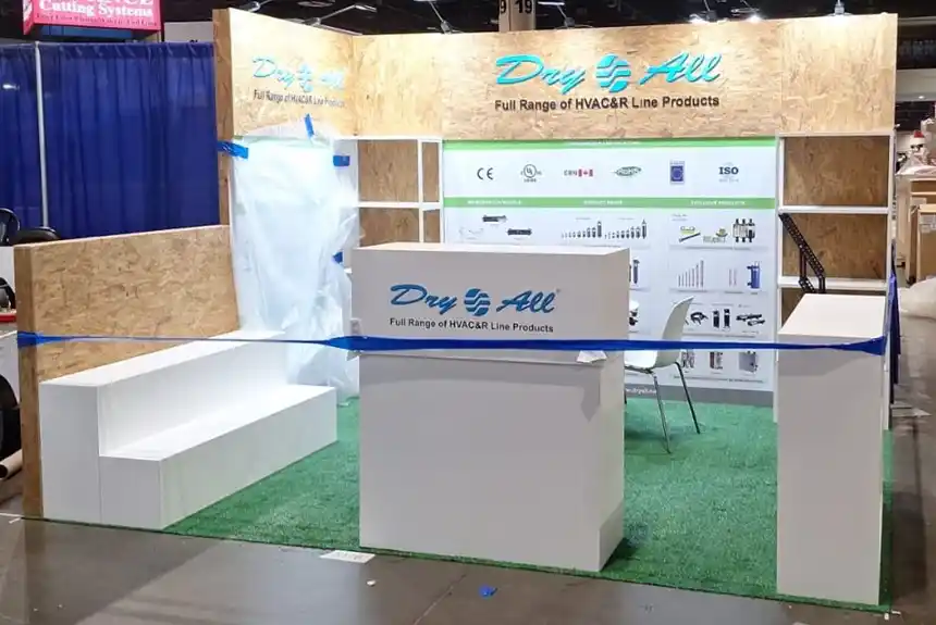 Custom exhibition booth installation at Orange County Convention Center Orlando by Propshop