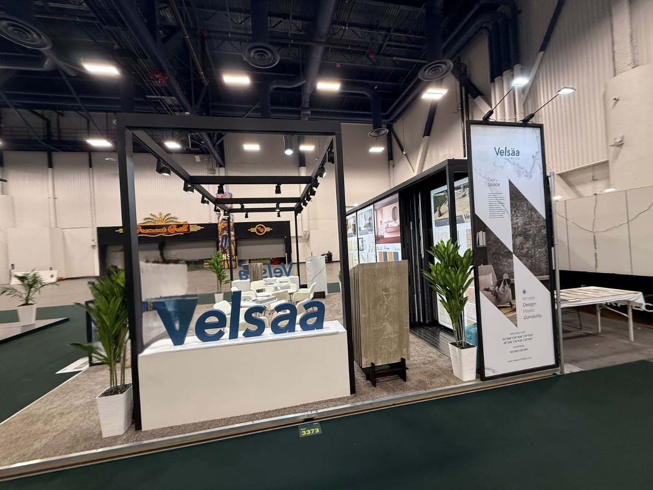 Velsaa 400 sqft custom exhibition booth at Coverings 2026 Las Vegas