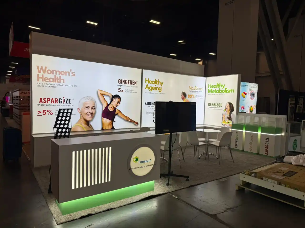 Ennature (India Glycols) exhibition stand Supply Side Global 2025 200 sqft