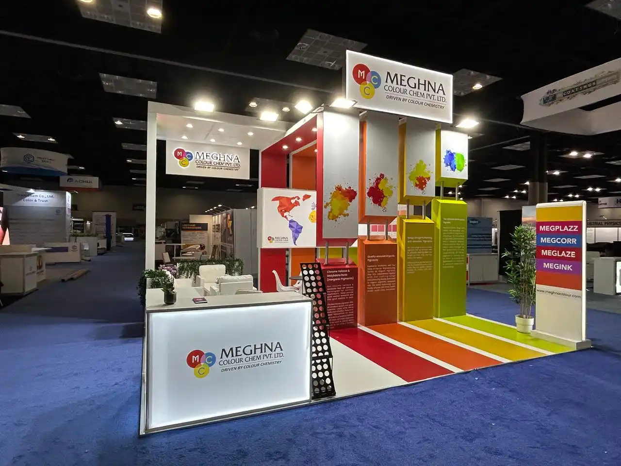 Meghna Colour Chem exhibition stand American Coating Show 2025 400 sqft