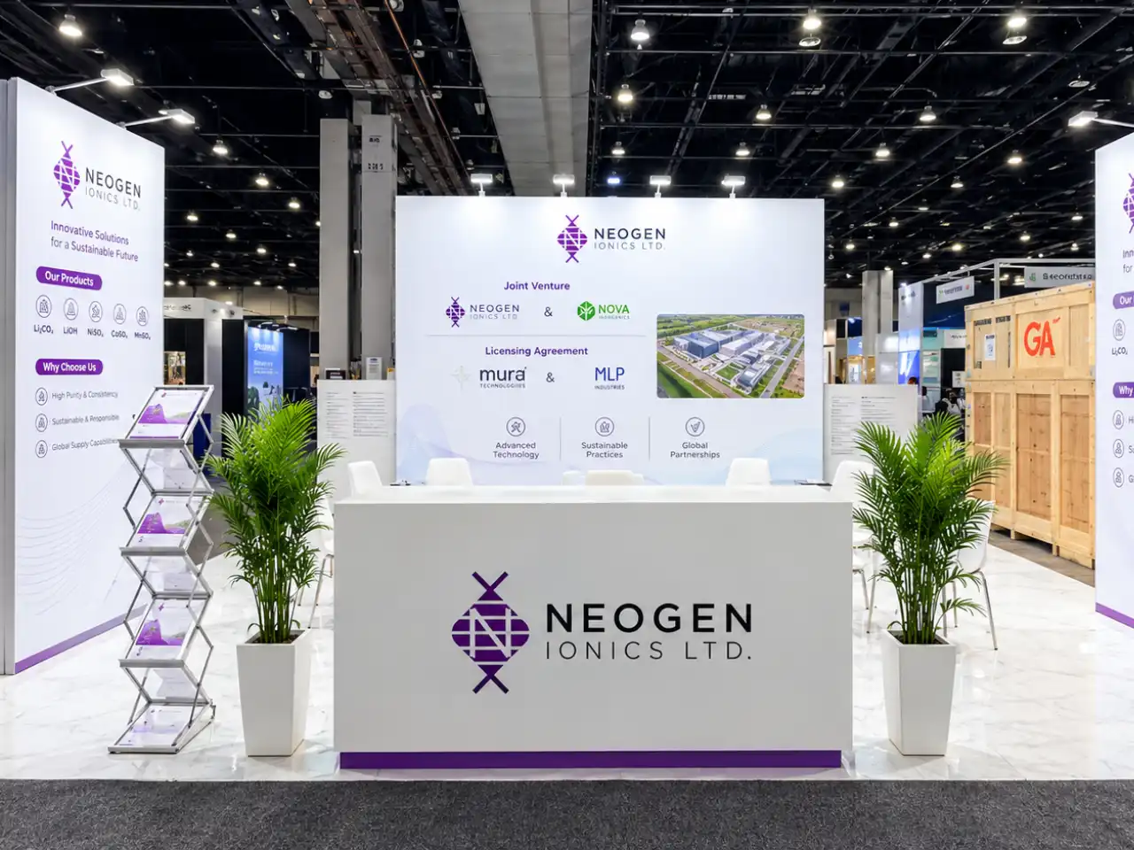 Neogen Ionics exhibition stand at The Battery Show 2026