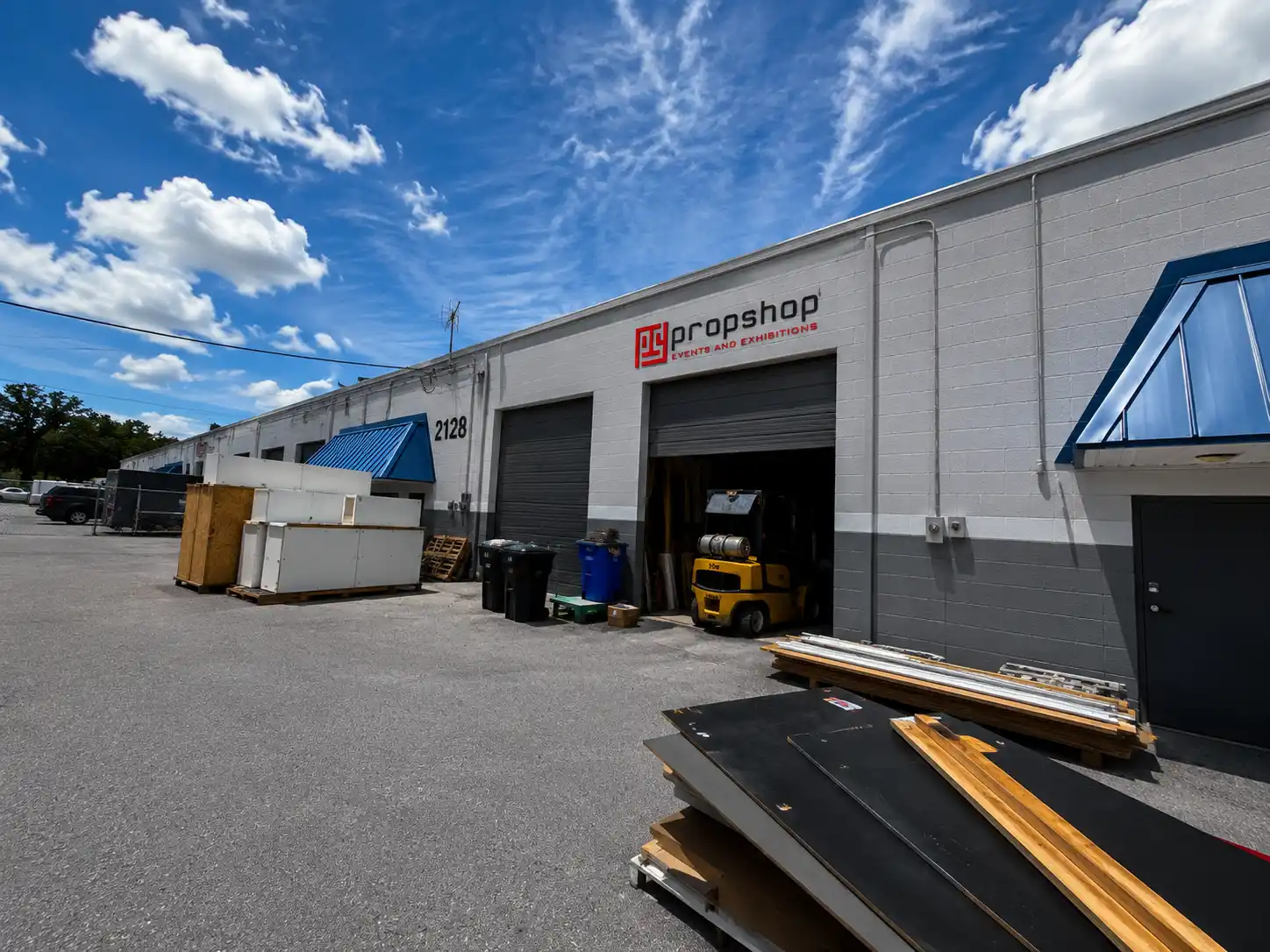 Fabrication area at Propshop warehouse